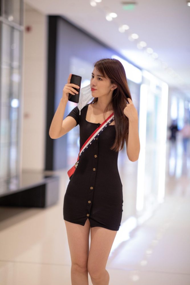 逛商场的黑色包臀裙美丽女孩【385P】00050-好看资源