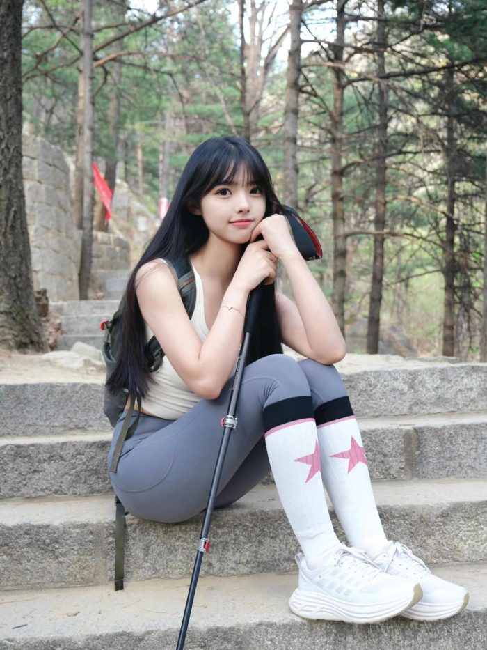 爱爬山的瑜伽裤MM，太甜美了！~-好看资源